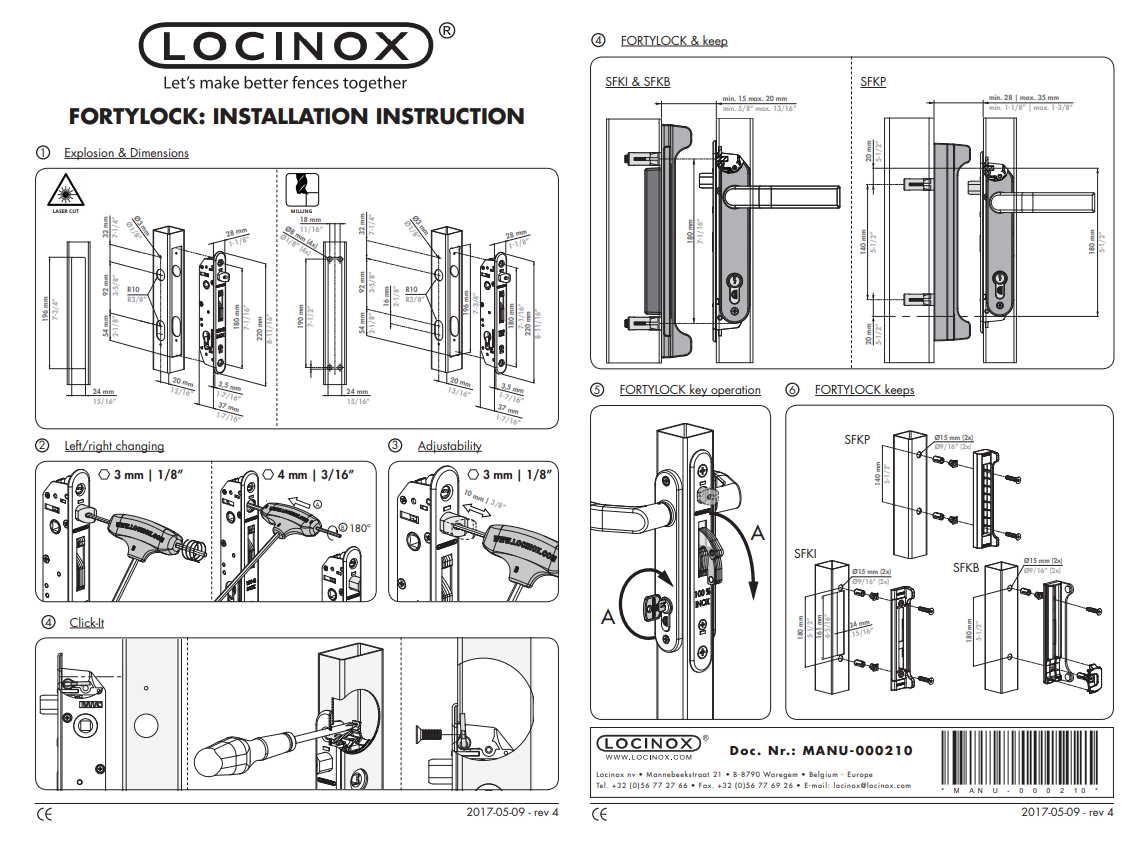 Врезной замок для калитки fortylock